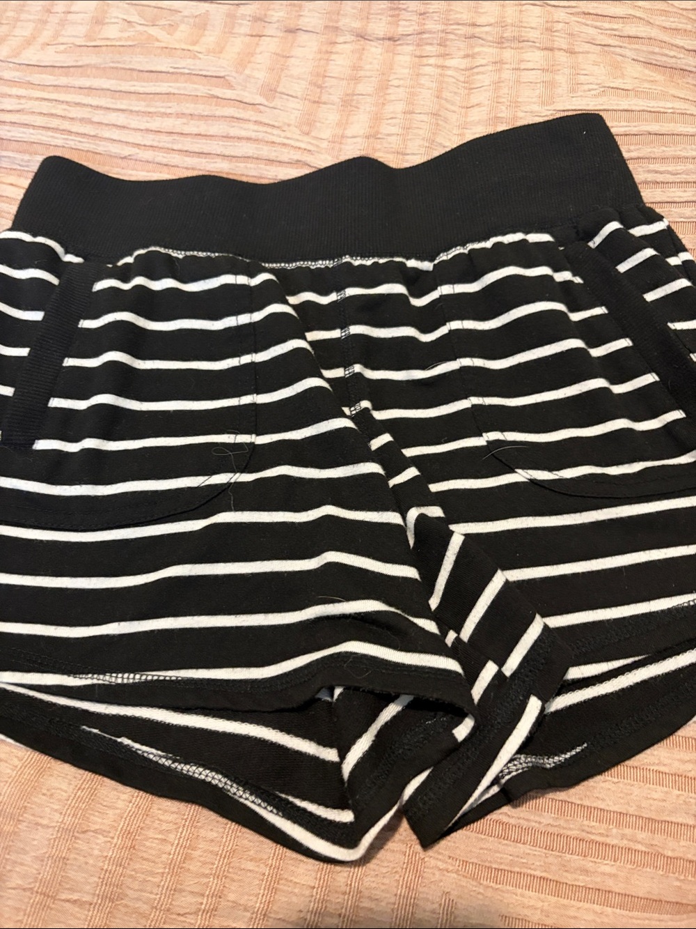 Athletic Works Black and White Striped Women's Athletic Shorts